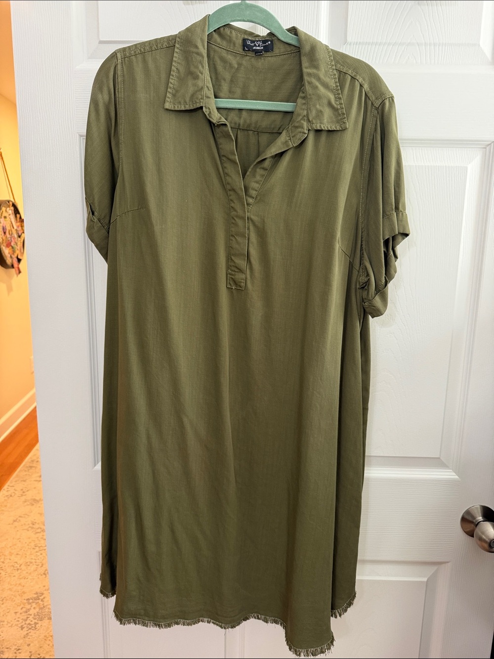 Velvet Heart Olive Green Midi Shirt Dress size 2x